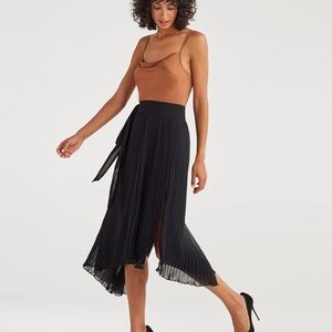 NWOT 7 For All Mankind Pleated High-Low Asymmetrical Midi Skirt SZ XS